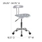 Flash Furniture LF-214-SILVER-GG Vibrant Silver and Chrome Computer Task Chair with Tractor Seat addl-3