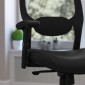 Flash Furniture LF-W42-L-GG Mid-Back Black Super Mesh Executive Chair with Leather Seat and Adjustable Arms addl-7