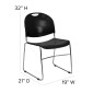Flash Furniture RUT-188-BK-CHR-GG HERCULES Series 880 lb. Capacity Black High Density Ultra Compact Stack Chair with Chrome Frame addl-5