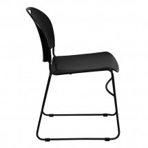 Flash Furniture RUT-188-BK-GG HERCULES Series 880 lb. Capacity Black High Density Ultra Compact Stack Chair with Black Frame addl-3