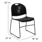 Flash Furniture RUT-188-BK-GG HERCULES Series 880 lb. Capacity Black High Density Ultra Compact Stack Chair with Black Frame addl-5