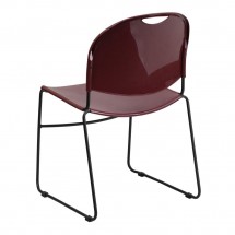 Flash Furniture RUT-188-BY-GG HERCULES Series 880 lb. Capacity Burgundy High Density Ultra Compact Stack Chair with Black Frame addl-1