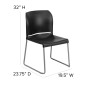 Flash Furniture RUT-238A-BK-GG HERCULES Series 880 lb. Capacity Black Full Back Contoured Stack Chair with Sled Base addl-4