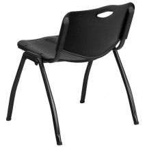 Flash Furniture RUT-D01-BK-GG HERCULES Series 880 lb. Capacity Black Polypropylene Stack Chair addl-1