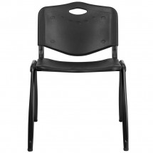 Flash Furniture RUT-D01-BK-GG HERCULES Series 880 lb. Capacity Black Polypropylene Stack Chair addl-2