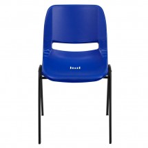 Flash Furniture RUT-EO1-BL-GG HERCULES Series 880 lb. Capacity Blue Ergonomic Shell Stack Chair addl-2
