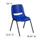 Flash Furniture RUT-EO1-BL-GG HERCULES Series 880 lb. Capacity Blue Ergonomic Shell Stack Chair addl-4