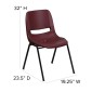 Flash Furniture RUT-EO1-BY-GG HERCULES Series 880 lb. Capacity Ergonomic Shell Stack Chair, Burgundy addl-4