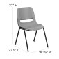 Flash Furniture RUT-EO1-GY-GG HERCULES Series 880 lb. Capacity Gray Ergonomic Shell Stack Chair addl-4