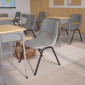 Flash Furniture RUT-EO1-GY-GG HERCULES Series 880 lb. Capacity Gray Ergonomic Shell Stack Chair addl-5