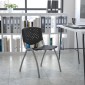 Flash Furniture RUT-F01A-BK-GG HERCULES Series 880 lb. Capacity Black Polypropylene Stack Chair with Titanium Frame Finish addl-7