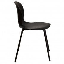 Flash Furniture RUT-NC258-BK-GG HERCULES Series 770 lb. Capacity Designer Black Plastic Stack Chair with Black Powder Coated Frame Finish addl-3