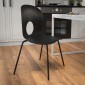 Flash Furniture RUT-NC258-BK-GG HERCULES Series 770 lb. Capacity Designer Black Plastic Stack Chair with Black Powder Coated Frame Finish addl-5