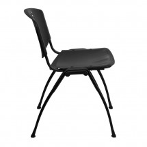 Flash Furniture RUT-NF01A-BK-GG HERCULES Series 880 lb. Capacity Black Polypropylene Stack Chair with Black Frame Finish addl-3