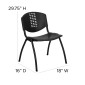 Flash Furniture RUT-NF01A-BK-GG HERCULES Series 880 lb. Capacity Black Polypropylene Stack Chair with Black Frame Finish addl-4
