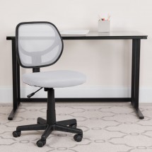Flash Furniture WA-3074-WHT-GG Mid-Back White Mesh Task Chair addl-3