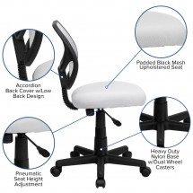 Flash Furniture WA-3074-WHT-GG Mid-Back White Mesh Task Chair addl-5