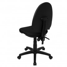 Flash Furniture WL-A654MG-BK-GG Mid-Back Black Fabric Multi-Functional Task Chair with Adjustable Lumbar Support addl-1