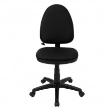Flash Furniture WL-A654MG-BK-GG Mid-Back Black Fabric Multi-Functional Task Chair with Adjustable Lumbar Support addl-2