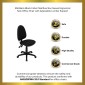 Flash Furniture WL-A654MG-BK-GG Mid-Back Black Fabric Multi-Functional Task Chair with Adjustable Lumbar Support addl-4