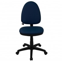 Flash Furniture WL-A654MG-NVY-GG Mid-Back Navy Blue Fabric Multi-Functional Task Chair with Adjustable Lumbar Support addl-1