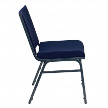 Flash Furniture XU-60153-NVY-GG HERCULES Series Heavy Duty 3 Thick Padded Navy Patterned Upholstered Stack Chair addl-1