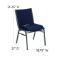 Flash Furniture XU-60153-NVY-GG HERCULES Series Heavy Duty 3 Thick Padded Navy Patterned Upholstered Stack Chair addl-5