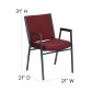 Flash Furniture XU-60154-BY-GG HERCULES Series Heavy Duty 3 Thick Padded Burgundy Patterned Upholstered Stack Chair with Arms addl-5