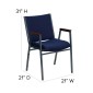 Flash Furniture XU-60154-NVY-GG HERCULES Series Heavy Duty 3 Thick Padded Navy Patterned Upholstered Stack Chair with Arms addl-5