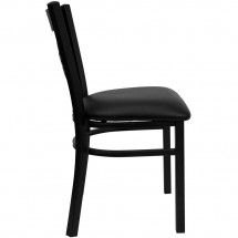 Flash Furniture XU-6FOBXBK-BLKV-GG HERCULES Series Black X Back Metal Restaurant Chair - Black Vinyl Seat addl-3