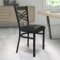 Flash Furniture XU-6FOBXBK-BLKV-GG HERCULES Series Black X Back Metal Restaurant Chair - Black Vinyl Seat addl-5