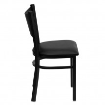 Flash Furniture XU-DG-60099-COF-BLKV-GG HERCULES Series Black Coffee Back Metal Restaurant Chair - Black Vinyl Seat addl-3