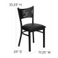 Flash Furniture XU-DG-60099-COF-BLKV-GG HERCULES Series Black Coffee Back Metal Restaurant Chair - Black Vinyl Seat addl-4