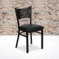 Flash Furniture XU-DG-60099-COF-BLKV-GG HERCULES Series Black Coffee Back Metal Restaurant Chair - Black Vinyl Seat addl-5