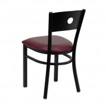 Flash Furniture XU-DG-60119-CIR-BURV-GG HERCULES Series Black Circle Back Metal Restaurant Chair - Burgundy Vinyl Seat addl-1