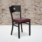 Flash Furniture XU-DG-60119-CIR-BURV-GG HERCULES Series Black Circle Back Metal Restaurant Chair - Burgundy Vinyl Seat addl-4