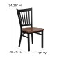 Flash Furniture XU-DG-6Q2B-VRT-CHYW-GG HERCULES Series Black Vertical Back Metal Restaurant Chair - Cherry Wood Seat addl-4