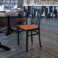 Flash Furniture XU-DG-6Q2B-VRT-CHYW-GG HERCULES Series Black Vertical Back Metal Restaurant Chair - Cherry Wood Seat addl-5