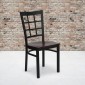 Flash Furniture XU-DG6Q3BWIN-MAHW-GG HERCULES Series Black Window Back Metal Restaurant Chair - Mahogany Wood Seat addl-4