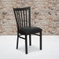 Flash Furniture XU-DG6Q4BSCH-BLKV-GG HERCULES Series Black School House Back Metal Restaurant Chair - Black Vinyl Seat addl-5