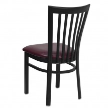 Flash Furniture XU-DG6Q4BSCH-BURV-GG HERCULES Series Black School House Back Metal Restaurant Chair - Burgundy Vinyl Seat addl-1