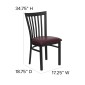 Flash Furniture XU-DG6Q4BSCH-BURV-GG HERCULES Series Black School House Back Metal Restaurant Chair - Burgundy Vinyl Seat addl-4