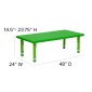 Flash Furniture YU-YCX-0013-2-RECT-TBL-GREEN-E-GG Adjustable Rectangular Green Plastic Activity Table Set with 6 School Stack Chairs addl-4