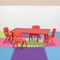 Flash Furniture YU-YCX-0013-2-RECT-TBL-RED-R-GG Adjustable Rectangular Red Plastic Activity Table Set with 4 School Stack Chairs addl-5