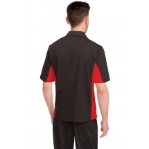 Chef Works CSMCBRM Mens Universal Contrast Shirt, Black/Red addl-1