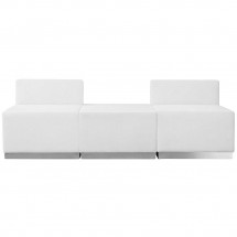 Flash Furniture ZB-803-670-SET-WH-GG HERCULES Alon Series White Leather Reception Ottoman Configuration, 3-Pieces addl-1