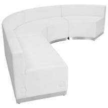 Flash Furniture ZB-803-760-SET-WH-GG HERCULES Alon Series White Leather Reception Loveseat Configuration, 4-Pieces addl-3