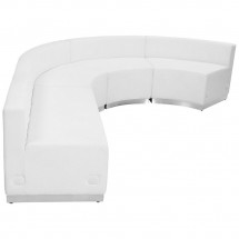 Flash Furniture ZB-803-760-SET-WH-GG HERCULES Alon Series White Leather Reception Loveseat Configuration, 4-Pieces addl-1