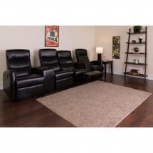 Flash Furniture BT-70273-4-BK-GG Anetos 4-Seat Reclining Black Leather Theater Seating Unit with Cup Holders addl-2