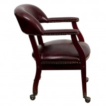 Flash Furniture B-Z100-OXBLOOD-GG Oxblood Vinyl Luxurious Conference Chair with Casters addl-3